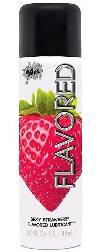 Лубрикант Wet Flavored Sexy Strawberry с ароматом клубники - 89 мл. фото 1 — pink-kiss