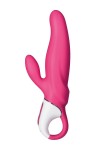 Ярко-розовый вибратор  Satisfyer Mr. Rabbit с клиторальным отростком - 22,1 см. фото 3 — pink-kiss