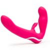 Ярко-розовый безремневой страпон Rechargeable Vibrating Strapless Strap-On фото 1 — pink-kiss