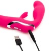 Ярко-розовый безремневой страпон Rechargeable Vibrating Strapless Strap-On фото 2 — pink-kiss