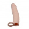 Насадка на пенис с кольцом для мошонки - 18 см. фото 1 — pink-kiss