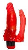 Красный анально-вагинальный вибратор №11 - 15,5 см. фото 1 — pink-kiss