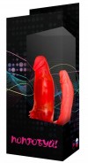 Красный анально-вагинальный вибратор №11 - 15,5 см. фото 2 — pink-kiss