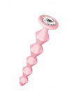 Розовая анальная цепочка с кристаллом Buddy - 17,7 см. фото 1 — pink-kiss