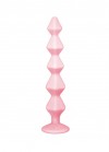 Розовая анальная цепочка с кристаллом Buddy - 17,7 см. фото 3 — pink-kiss