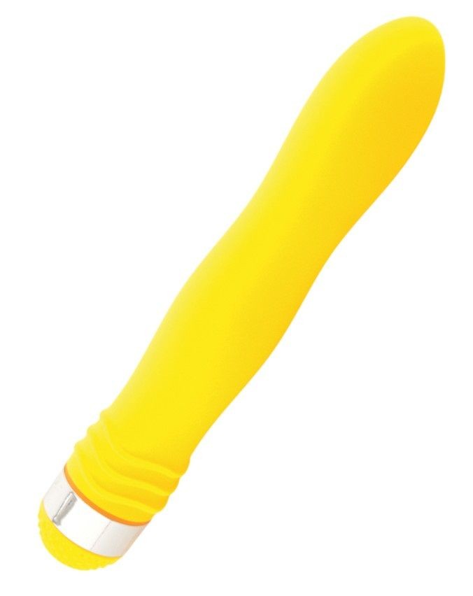 Желтый водонепроницаемый вибратор - 18 см. фото 1 — pink-kiss