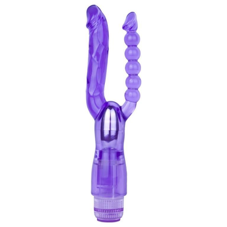 Фиолетовый анально-вагинальный вибратор Extreme Dual Vibrator - 25 см. фото 1 — pink-kiss