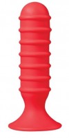 Красный анальный плаг с объемными кольцами фото 1 — pink-kiss