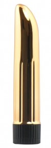 Золотистый многоскоростной вибромассажер Lady Finger - 12 см. фото 1 — pink-kiss