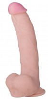Реалистичный изогнутый телесный фаллоимитатор на присоске  №58 - 22 см. фото 1 — pink-kiss