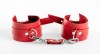 Красные наручники из натуральной кожи фото 2 — pink-kiss