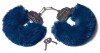 Шикарные темно-синие меховые наручники с ключиками фото 1 — pink-kiss
