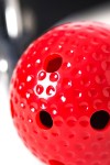 Красный кляп-шарик на черном регулируемом ремешке  фото 7 — pink-kiss