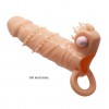 Телесная удлиняющая вибронасадка Penis Sleeve Connor - 17 см. фото 2 — pink-kiss