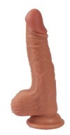 Телесный реалистичный фаллоимитатор REAL с трусиками для страпона - 19,5 см. фото 1 — pink-kiss