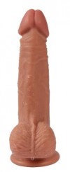 Телесный реалистичный фаллоимитатор REAL с трусиками для страпона - 19,5 см. фото 3 — pink-kiss