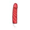 Красный вибратор с рёбрышками Mr. Big Intense - 18,4 см. фото 1 — pink-kiss