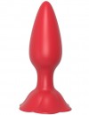 Красная анальная пробка с ограничительным основанием в виде розы фото 3 — pink-kiss