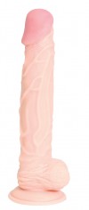 Большой реалистичный фаллоимитатор на присоске - 24,1 см. фото 1 — pink-kiss