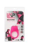 Розовое эрекционное кольцо с щеточкой LIT-UP SILICONE STIMU RING 5 фото 2 — pink-kiss