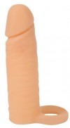 Насадка на фаллос с кольцом для мошонки - 16 см. фото 1 — pink-kiss