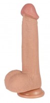 Телесный реалистичный фаллоимитатор REAL с трусиками для страпона - 23 см. фото 1 — pink-kiss