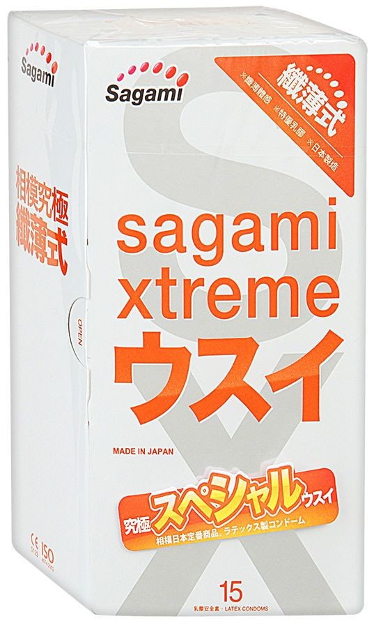 Ультратонкие презервативы Sagami Xtreme Superthin - 15 шт. фото 1 — pink-kiss