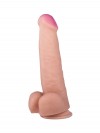Фаллоимитатор с мошонкой на присоске - 20,5 см. фото 2 — pink-kiss