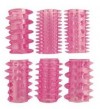 Набор из 6 розовых насадок на пенис - 5,5 см. фото 1 — pink-kiss