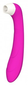 Розовый клиторальный стимулятор Snello с функцией вибратора - 19,6 см. фото 1 — pink-kiss