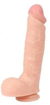 Телесный реалистичный фаллоимитатор REAL с трусиками для страпона - 24 см. фото 3 — pink-kiss