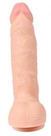 Телесный реалистичный фаллоимитатор REAL с трусиками для страпона - 24 см. фото 4 — pink-kiss