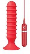 Красный вибрирующий плаг из силикона - 15 см. фото 1 — pink-kiss
