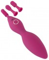 Ярко-розовый клиторальный вибратор с 3 насадками Spot Vibrator with 3 Tips - 17,9 см. фото 1 — pink-kiss