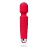Красный жезловый вибромассажер с рифленой ручкой - 20,4 см. фото 1 — pink-kiss