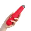 Красный жезловый вибромассажер с рифленой ручкой - 20,4 см. фото 4 — pink-kiss