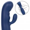 Синий вибромассажер-кролик Cashmere Silk Duo - 16,5 см. фото 9 — pink-kiss