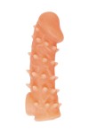 Телесная закрытая насадка с пупырышками Cock Sleeve Size S - 13,8 см. фото 3 — pink-kiss