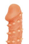 Телесная закрытая насадка с пупырышками Cock Sleeve Size S - 13,8 см. фото 8 — pink-kiss
