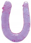Фиолетовый двойной фаллоимитатор DOUBLE HEAD DONG - 30 см. фото 1 — pink-kiss