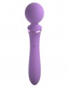Фиолетовый двусторонний вибростимулятор Duo Wand Massage-Her - 19,6 см. фото 3 — pink-kiss