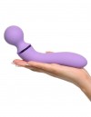 Фиолетовый двусторонний вибростимулятор Duo Wand Massage-Her - 19,6 см. фото 7 — pink-kiss