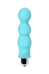 Голубая рельефная анальная вибропробка - 11,5 см. фото 5 — pink-kiss