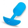 Голубая вибропробка для ношения B-vibe Snug Plug 3 - 12,4 см. фото 3 — pink-kiss