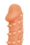 Телесная закрытая насадка с пупырышками Cock Sleeve Size M - 15,6 см. фото 8 — pink-kiss