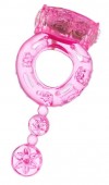 Розовое эрекционное кольцо с вибратором и хвостом фото 1 — pink-kiss