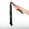 Черная плеть из эко-кожи с витой ручкой - 55 см. фото 1 — pink-kiss