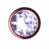 Пробка цвета розового золота с прозрачным кристаллом Diamond Moonstone Shine S - 7,2 см. фото 3 — pink-kiss