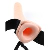Телесный полый страпон с вибрацией 8" Vibrating Hollow Strap-On - 20,5 см. фото 3 — pink-kiss