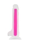 Прозрачно-розовый фаллоимитатор, светящийся в темноте, Tony Glow - 20 см. фото 2 — pink-kiss